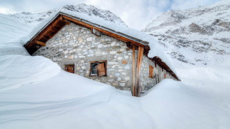 House covered in snow House covered in snow