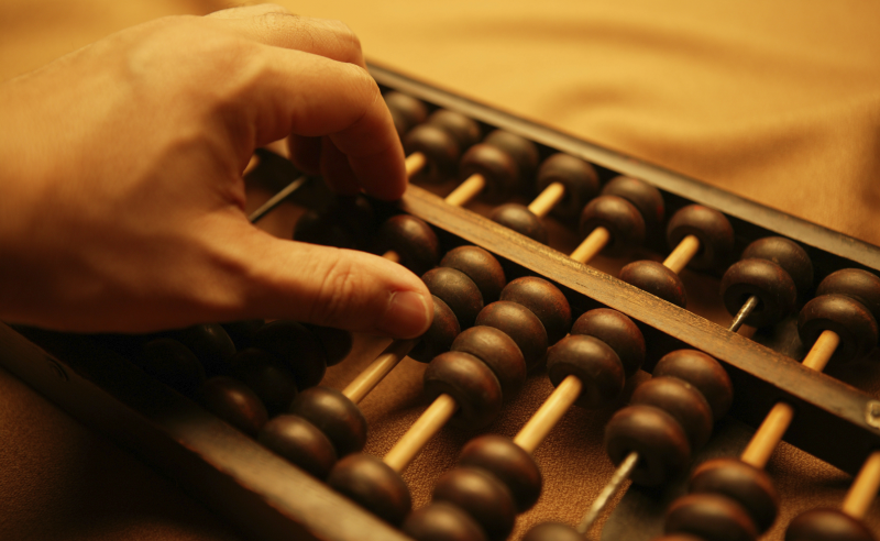 Hand moving abacus