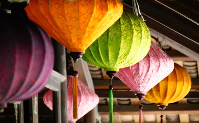 multi coloured lanterns