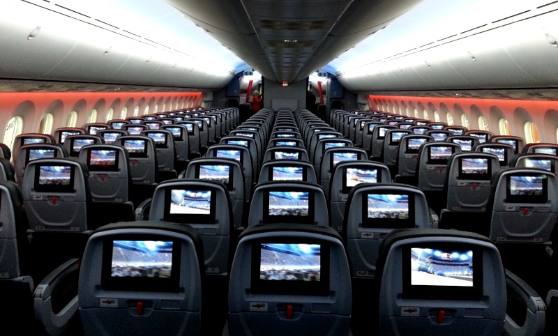 Passenger cabin of a Jetstar Boeing 787