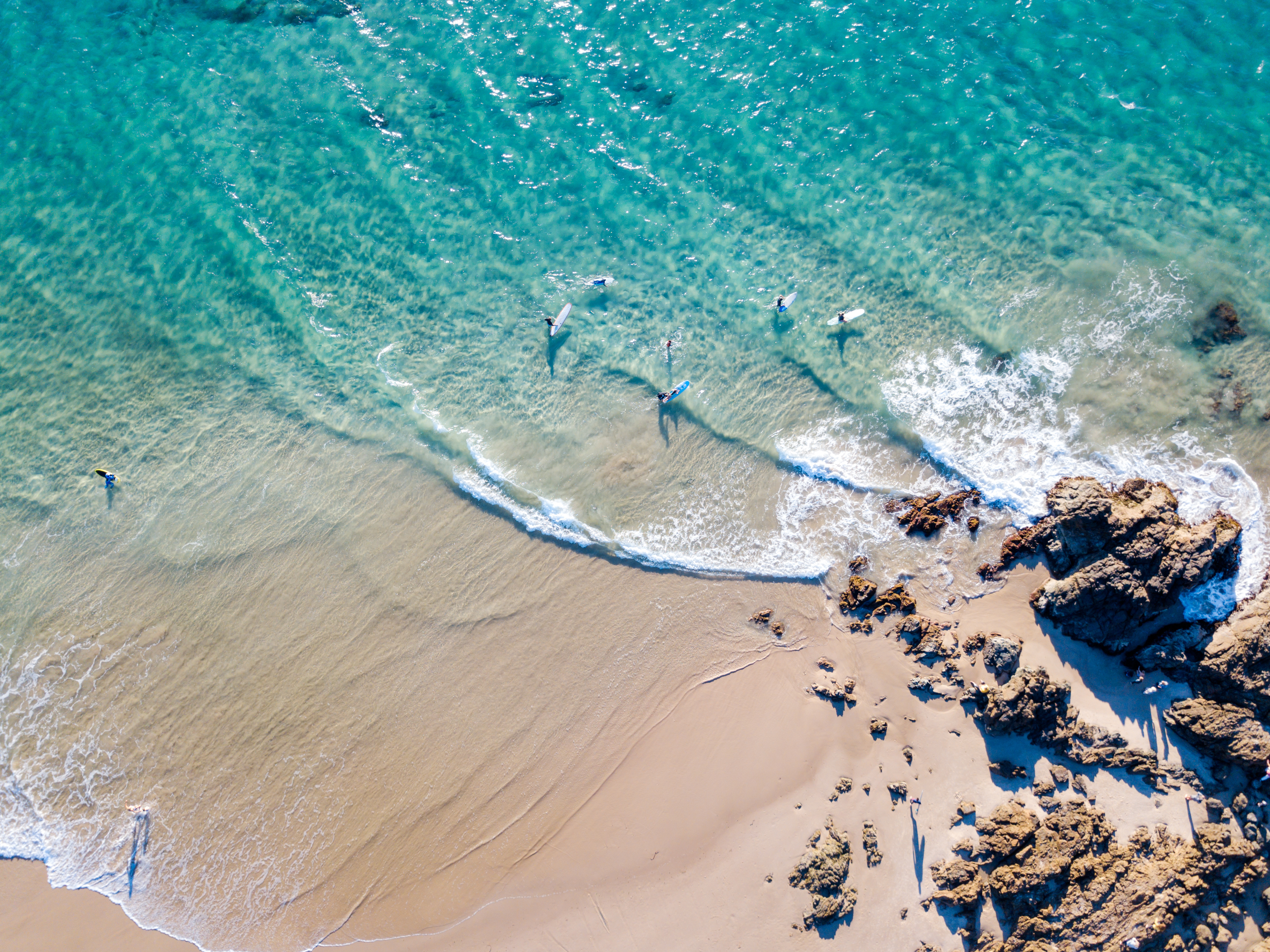 aerial view of byron bay beach