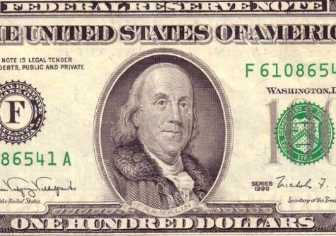 US $100 1990 Federal Reserve Note 