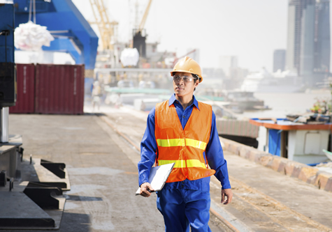 worker on docks